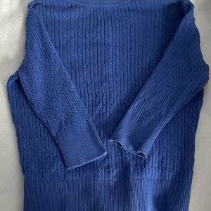 Purple/blue button up sweater, size s. Has never been worn
